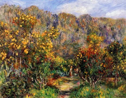 Landscape with Mimosas ,1912 - Pierre-Auguste Renoir painting on canvas